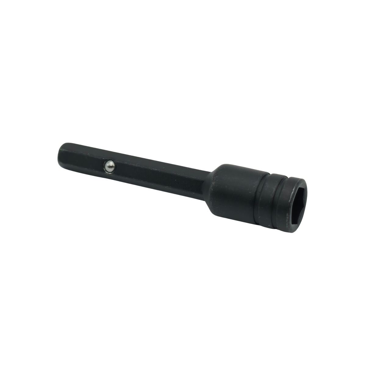 Black metal tool bit on a white background