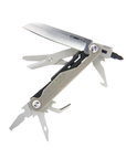 Multitool with various tools on a white background